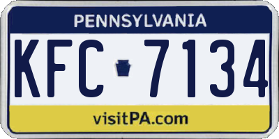 PA license plate KFC7134