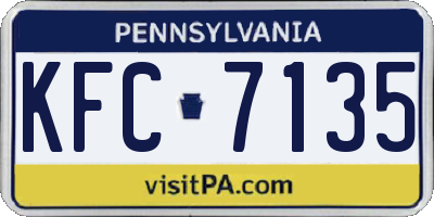 PA license plate KFC7135