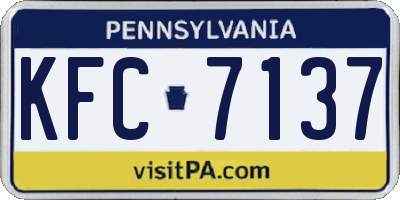 PA license plate KFC7137