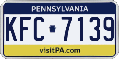 PA license plate KFC7139
