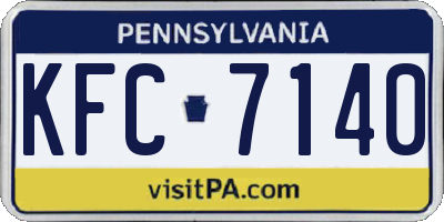 PA license plate KFC7140