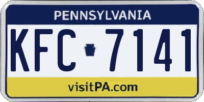 PA license plate KFC7141