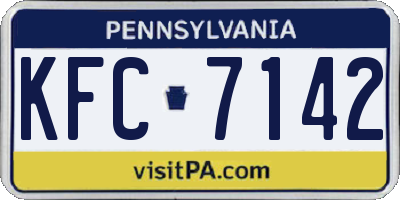 PA license plate KFC7142
