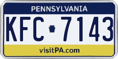 PA license plate KFC7143