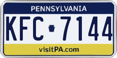PA license plate KFC7144