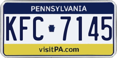 PA license plate KFC7145