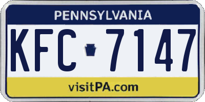 PA license plate KFC7147