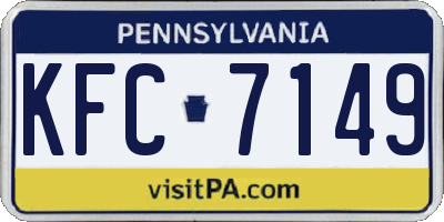 PA license plate KFC7149
