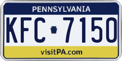 PA license plate KFC7150