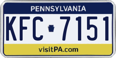 PA license plate KFC7151