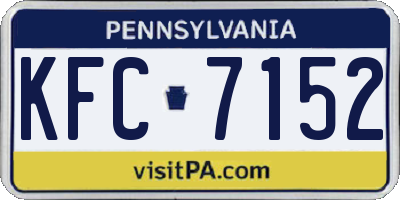 PA license plate KFC7152