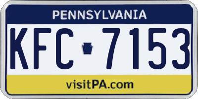 PA license plate KFC7153