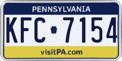 PA license plate KFC7154