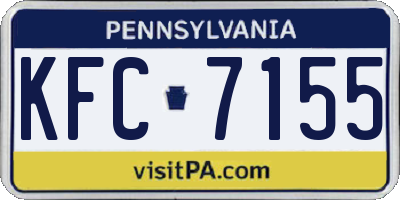 PA license plate KFC7155