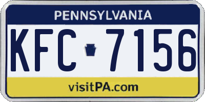 PA license plate KFC7156