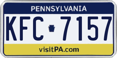 PA license plate KFC7157