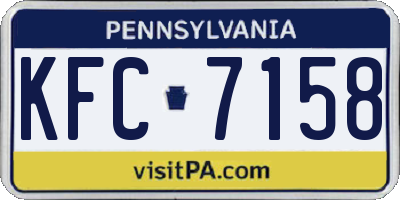 PA license plate KFC7158