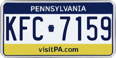 PA license plate KFC7159