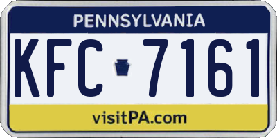 PA license plate KFC7161