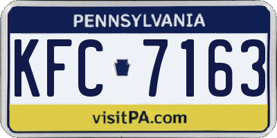 PA license plate KFC7163