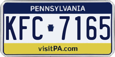 PA license plate KFC7165