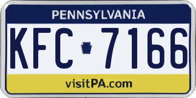 PA license plate KFC7166