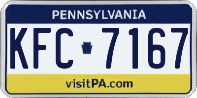 PA license plate KFC7167