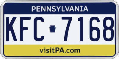 PA license plate KFC7168