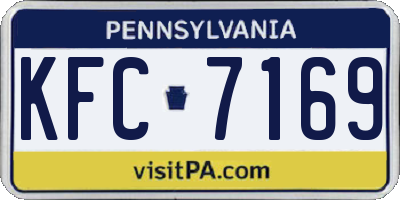 PA license plate KFC7169