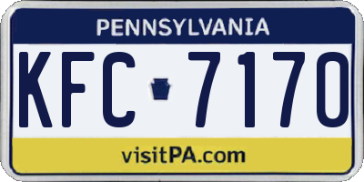 PA license plate KFC7170