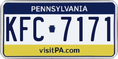 PA license plate KFC7171