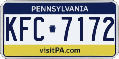 PA license plate KFC7172