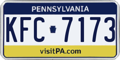 PA license plate KFC7173