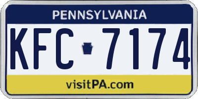 PA license plate KFC7174