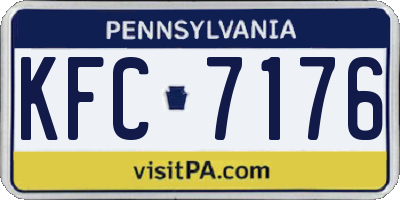 PA license plate KFC7176