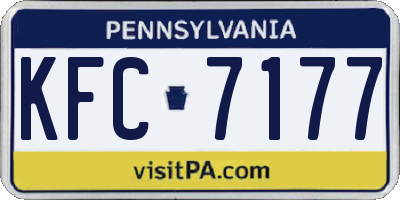 PA license plate KFC7177