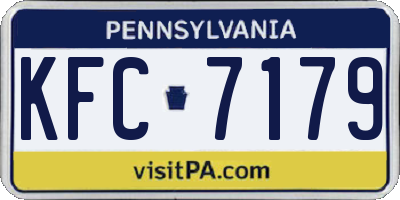 PA license plate KFC7179