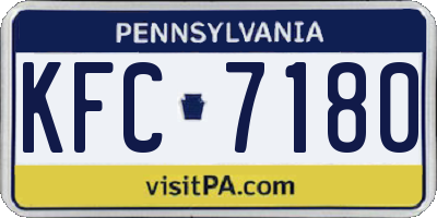PA license plate KFC7180