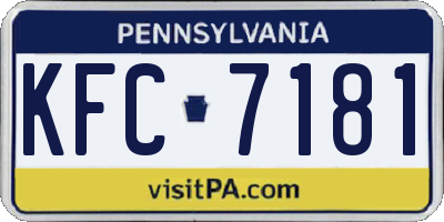 PA license plate KFC7181