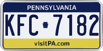 PA license plate KFC7182