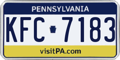 PA license plate KFC7183