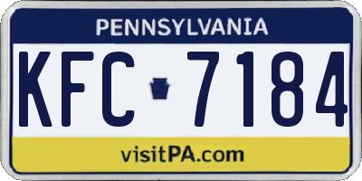 PA license plate KFC7184