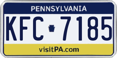 PA license plate KFC7185