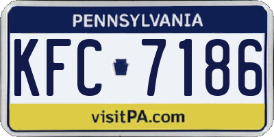 PA license plate KFC7186