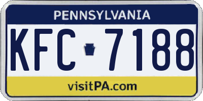 PA license plate KFC7188