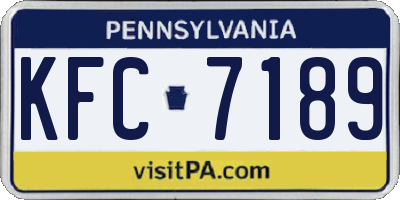 PA license plate KFC7189