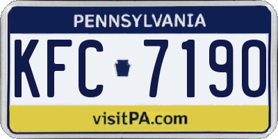 PA license plate KFC7190