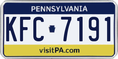 PA license plate KFC7191