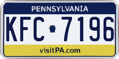 PA license plate KFC7196