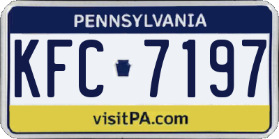 PA license plate KFC7197